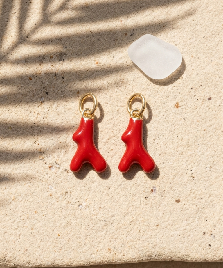 Red Coral Charm Pair | Limited Edition